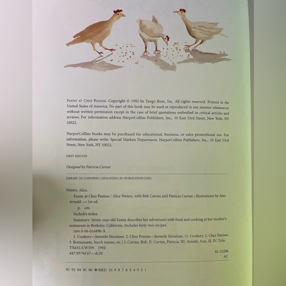 First Edition Autographed Cookbook: Fanny at Chez Panisse by Alice Waters - Picture 3 of 3